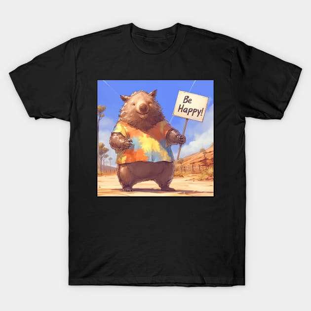 Be Happy wombat! T-Shirt by TheWombatsDen